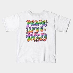 Peace, Love and Therapy Kids T-Shirt